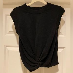 Aqua cropped cashmere sleeveless sweater (S)